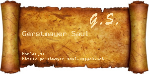 Gerstmayer Saul névjegykártya